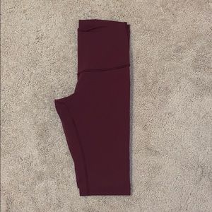 Lululemon wunderunder maroon leggings